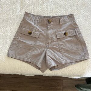 Vuori Taupe Cargo Shorts with Button Flap Pockets